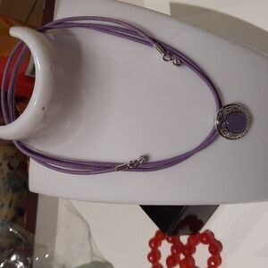 GENUINE PURPLE 💜 JADE PENDANT PEARL ENHANCER STERLING SILVER SWAROVSKI NECKLACE